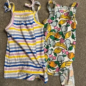 Colorful Striped and Fruit Print Baby Rompers